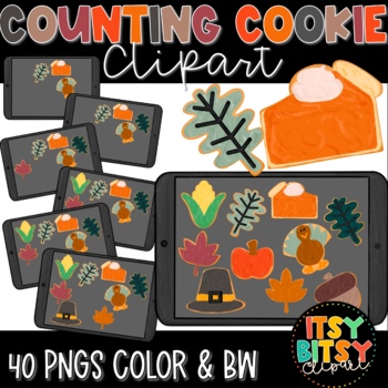 Preview of Thanksgiving Clipart Counting Cookies Zero to Ten