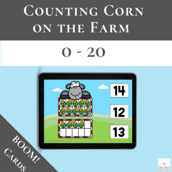 Preview of Counting Corn on the Farm 0-20 with Boom Cards™ | Digital 