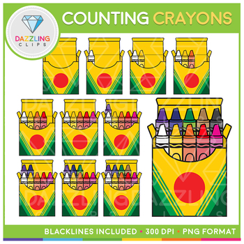 Preview of Counting Crayons Clip Art