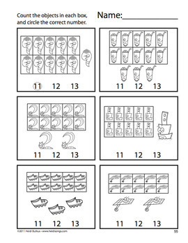 Counting Creatures 11-20 Number Worksheet Bundle- Heidi Songs
