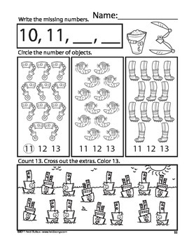 counting creatures 11 20 number workbook sample heidi