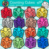 Counting Cube Clipart: 17 Rainbow Connecting Linking Cubes
