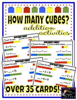 Preview of Can you COUNT & ADD? [Counting Cubes Activity Cards]