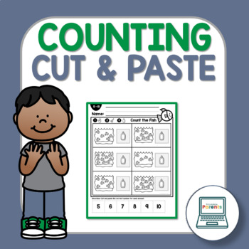 Preview of Counting Cut and Paste Worksheets - NO PREP Numbers 0-30 Differentiated Practice