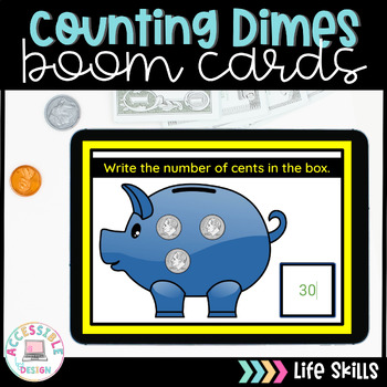 Preview of Counting Dimes | BOOM™ Cards | Digital Task Cards 