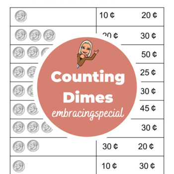 Preview of Counting Dimes Worksheet
