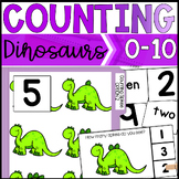 Counting Objects to 10 (Dinosaurs) - Task Cards, File Fold