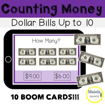 Preview of Counting Dollar Bills Digital Activity - BOOM CARDS™