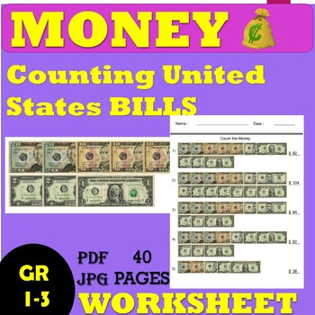 Preview of Counting Dollar Bills Worksheets -