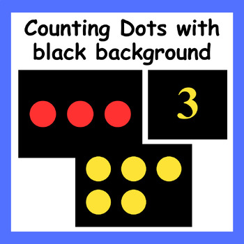 Preview of Counting Dots with Black Background; CVI educational materials