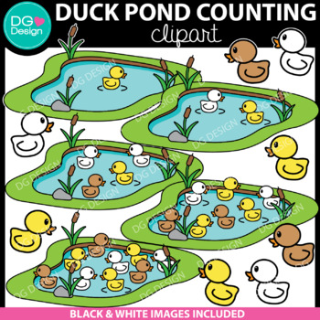 Preview of Counting Duck Clipart | Spring Clipart | Duckling Clip Art | Ducks In A Pond