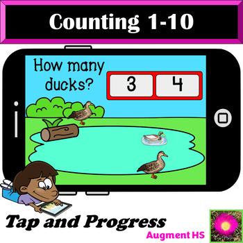 Preview of Counting Ducks 1-10 on Boom Cards™/ Subitising/Subitizing