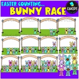 Counting Easter Bunny Race Clip Art Set {Educlips Clipart}