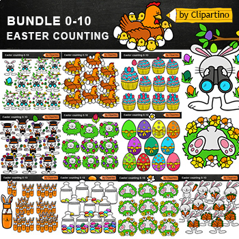 Preview of Easter Counting Clip Art Bundle/ Math clipart/ Commercial use