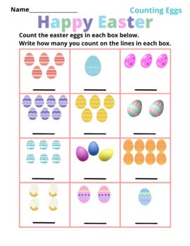 Counting - Easter Themed - Worksheets by Teacher Liz's Worksheets and Games