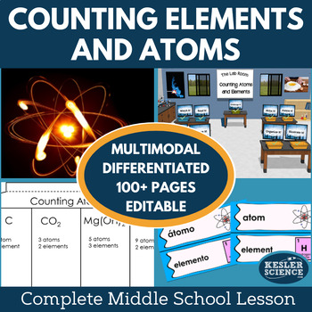 Preview of Counting Elements & Atoms Complete Science Lesson Plan - Grades 6 7 8