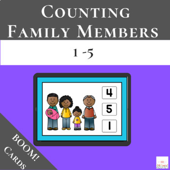 Preview of Counting Family Members 1-5 with Boom Cards™ | Digital