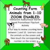 Counting Farm Animals  1-10  ZOOM ENABLED Interactive Audi