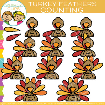 Preview of Counting Feathers on a Thanksgiving Turkey Clip Art