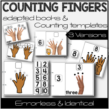 Preview of Counting Adapted Books, Counting Mats, Matching Errorless Special Education
