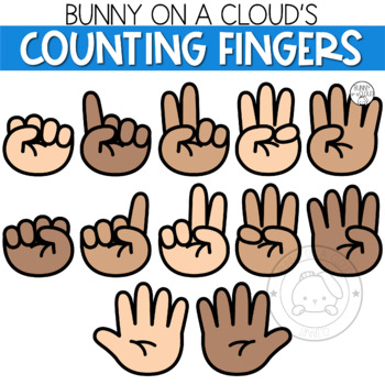 Preview of Counting Fingers Clipart by Bunny On A Cloud