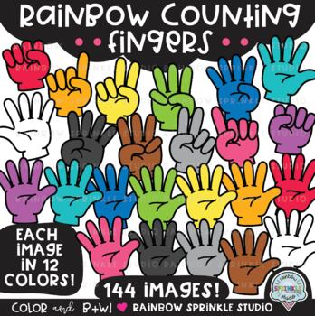 Counting Fingers Clipart MEGA Bundle by Rainbow Sprinkle Studio - Sasha ...