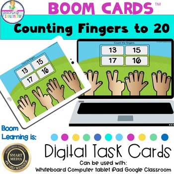 Preview of Counting Fingers to 20 Boom Cards