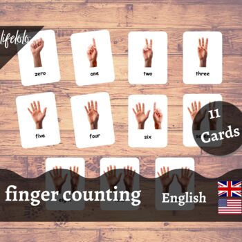 Preview of Counting Flash Cards | Finger Counting | 11 Math Flash Cards | Montessori Math