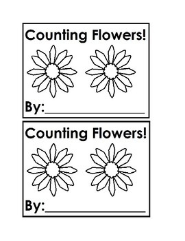 Preview of Counting Flowers Emergent Reader Book in Black&white for Preschool &Kindergarten