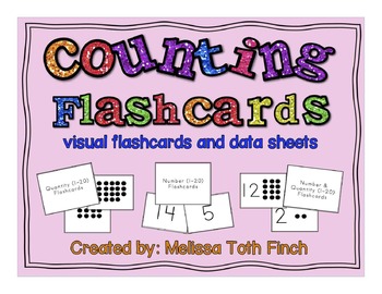 Preview of Counting Fluency Flashcards- Visual Flashcards and Data Sheets