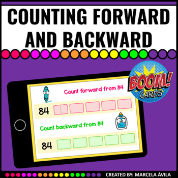 Preview of Counting Forward and Backward Boom Cards™ Distance Learning Math