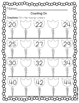 Counting Forward and Counting Backward - Spring Math by Mrs Binders Kinders