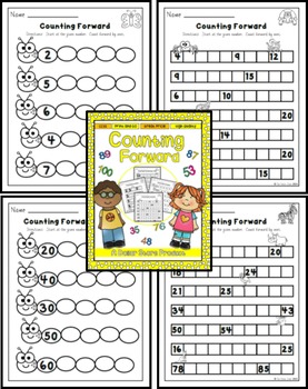 Counting Forward From a Given Number (for Kinders) Practice Pack