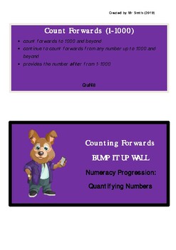 Preview of Counting Forwards (NUMERACY PROGRESSION BUMP IT UP WALL)