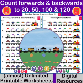 Preview of Counting forwards and backwards Kindergarten and 1st Grade