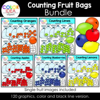 Preview of Counting Fruit Bags Bundle