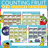 Counting Fruit Ten Frame Clip Art Bundle