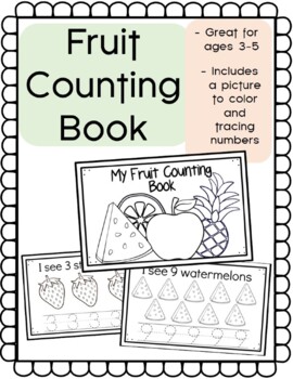 Preview of Counting Fruit with Pictures and Tracing 1-10