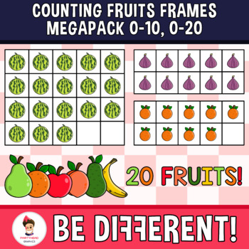 Preview of Counting Fruits Frames 0-10, 0-20 (Megapack) Clipart