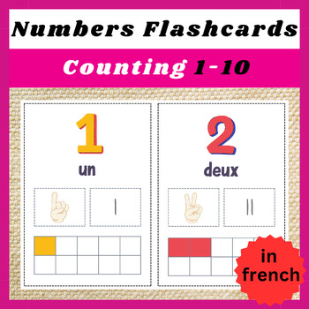 Preview of Counting Fun: French Numbers Flashcards for PreK & K with Interactive Worksheets