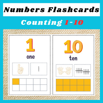 Preview of Counting Fun: Numbers Flashcards for PreK & K with Interactive Worksheets