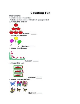 Preview of Counting Fun for Kindergarteners