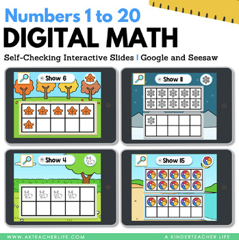 Preview of Counting Game for Numbers 1-30 Digital Ten Frames Google Seesaw