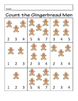Preview of Counting Gingerbread Men (counting 1-5)