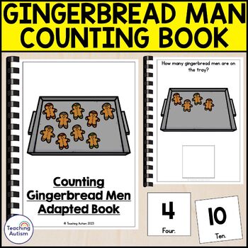 Preview of Counting Gingerbread Men on the Tray Adapted Book for Special Education