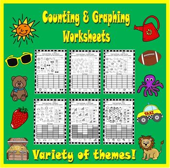 Preview of Counting & Graphing (Tally & Bar Chart) Worksheets.