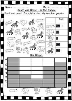 tally bar chart worksheets by 123 math teachers pay teachers