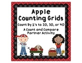 Counting Grids- Count by 1's to 20, 30, or 40- Apple Theme