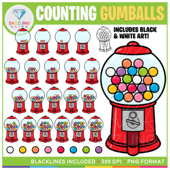 Preview of Counting Gumballs Clip Art (0 to 20)