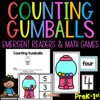 Preview of Counting Gumballs Fun Math Bundle for PreK Kindergarten and 1st